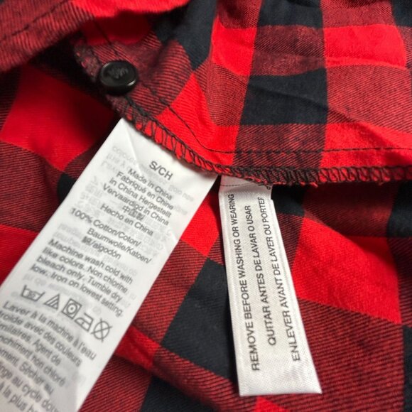 J.Crew Womens Buffalo Check Flannel Open V-Neck Shirt Small Red Black AF111 New - Picture 4 of 7